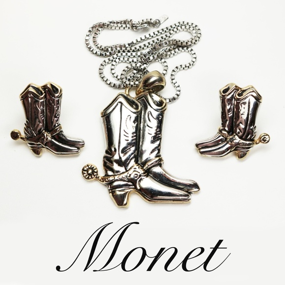 Monet Jewelry - VINTAGE Monet Western Style Necklace & Earrings
